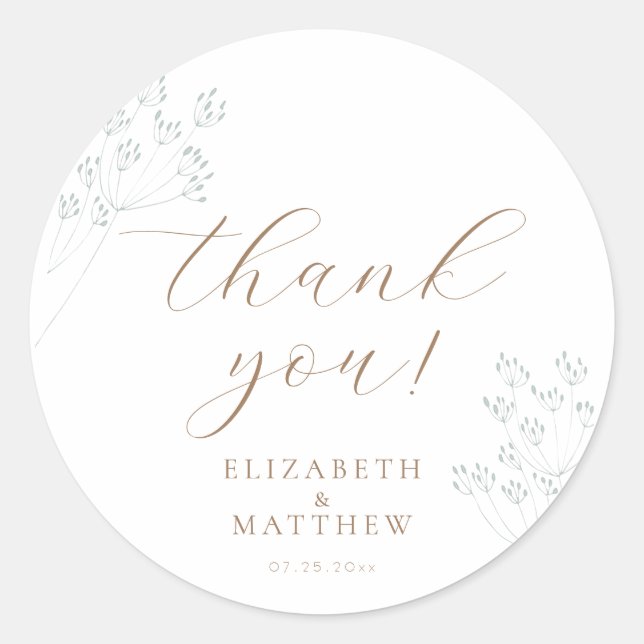 Beach Wedding | Thank You Sticker (Vorderseite)