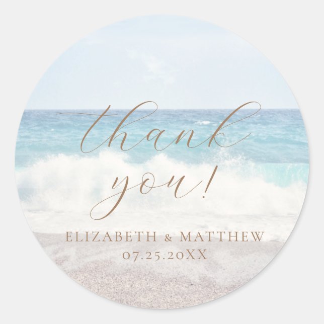 Beach Wedding | Thank You Sticker (Vorderseite)