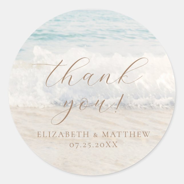 Beach Wedding | Thank You Sticker (Vorderseite)