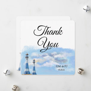 Beach Wedding Thema Vielen Dank Postcard Feiertagskarte
