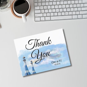 Beach Wedding Thema Vielen Dank Postcard Postkarte