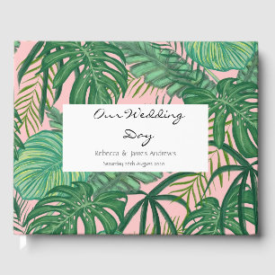 Beach Wedding Tropical Palm Blätter Gästebuch