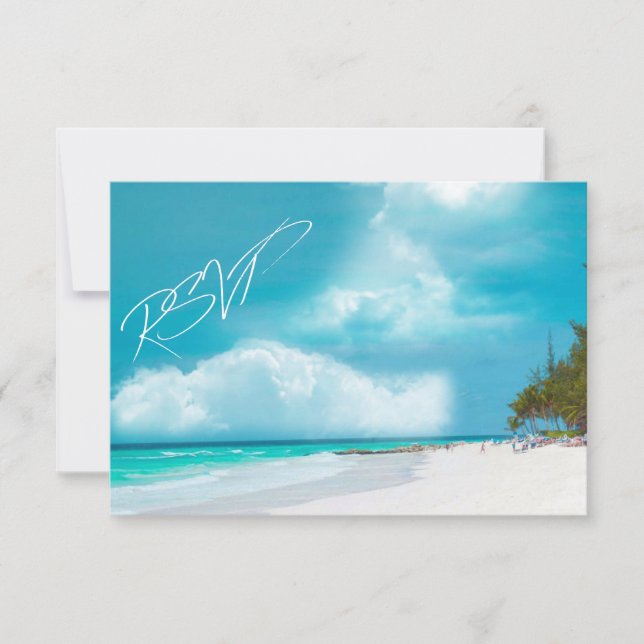 Beach Wedding UAWG RSVP Karte (Vorderseite)