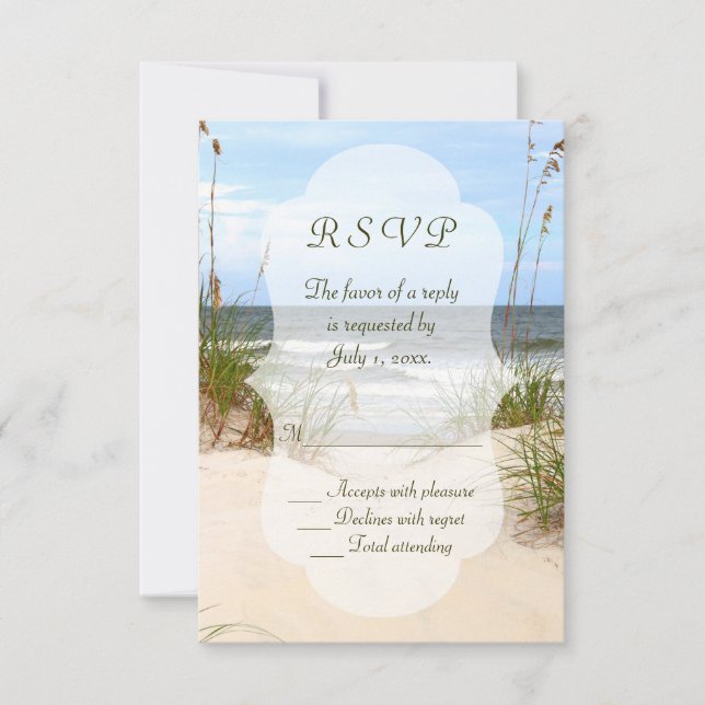 Beach Wedding UAWG RSVP Karte (Vorderseite)