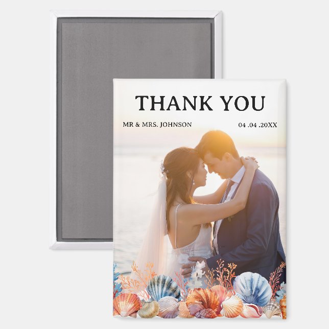 Beach Wedding Vielen Dank Magnet (Vorderseite/Rückseite)
