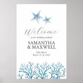 Beach Wedding Weekend Begrüßung Starfish Poster