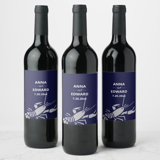 Beach Wedding Wine Labels Weinetikett (Flaschen)