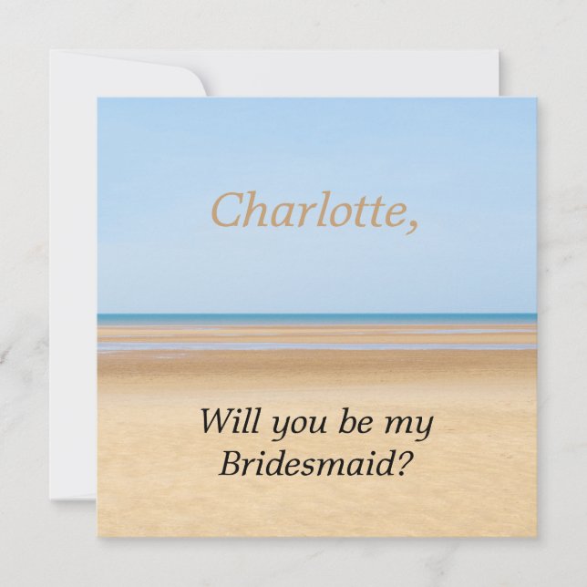 Beach Wedding wird meine Bridesmaid Card sein Einladung (Vorderseite)