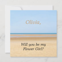 Beach Wedding wirst du meine Blume Girl Card sein