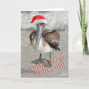 Beach Weihnachtsmann Santa Pelican Feiertagskarte