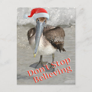 Beach Weihnachtsmann Santa Pelican Feiertagspostkarte