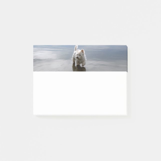 Beach Westie Reflection Stationery Postit Notes Post-it Klebezettel (Vorderseite)