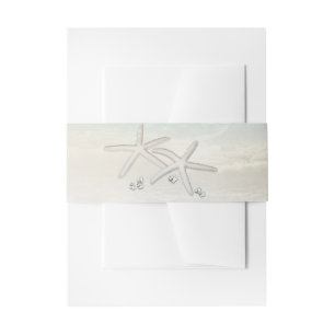 Beach White Starfish Elegante Sommerhochzeit Einladungsbanderole