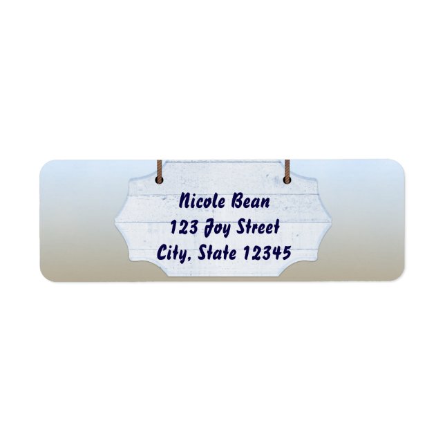 Beach White Wood Sign Einladung Adresse Labels (Vorne)