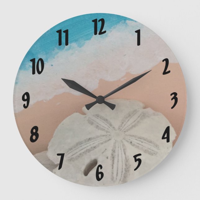 Beach Wishes Große Wanduhr (Vorderseite)