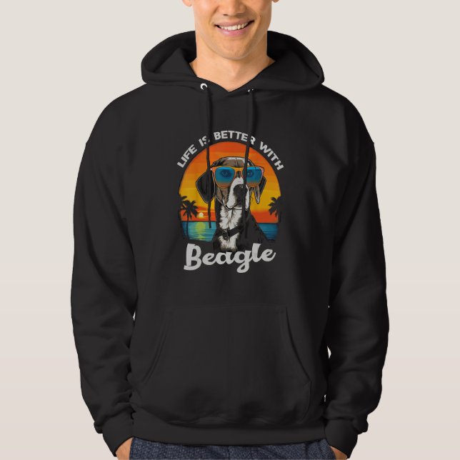 Beach  with a Beagle Dog Hoodie (Vorderseite)