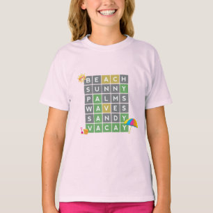 Beach Word Art Sommerurlaub Word Puzzle T-Shirt