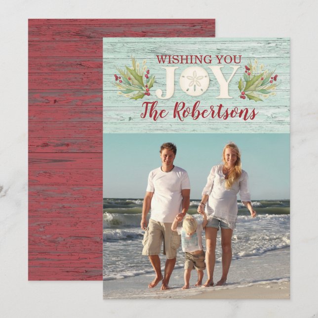 Beach wünscht Ihnen Weihnachts-Weihnachtskarte Einladung (Vorne/Hinten)