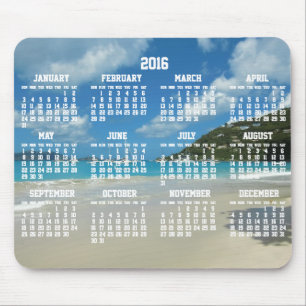 Beach Yearly Calendar 2016 Mouse Pads Mousepad