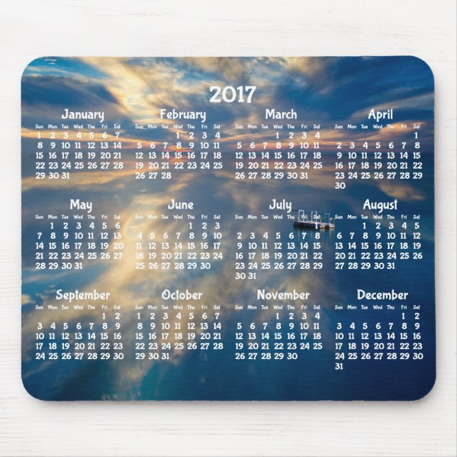 Beach Yearly Calendar 2017 Mouse Pad Mousepad (Vorne)