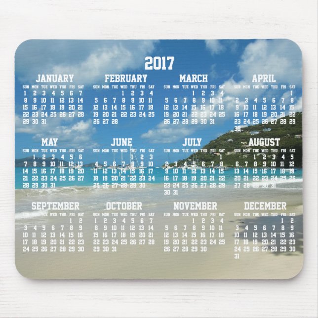 Beach Yearly Calendar 2017 Mouse Pads Mousepad (Vorne)