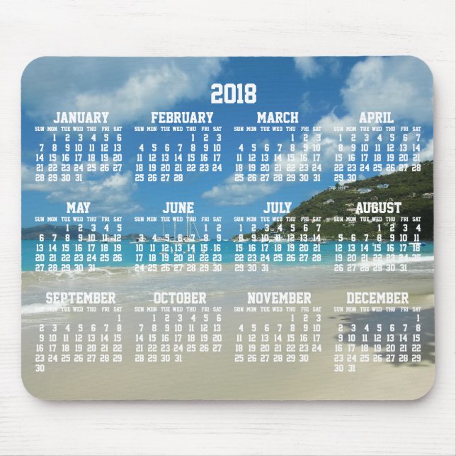 Beach Yearly Calendar 2018 Mouse Pads Mousepad (Vorne)