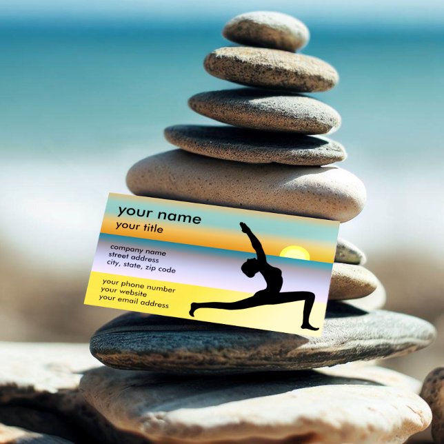 Beach Yoga Instructor Lehrer Studio Business Card Visitenkarte (Von Creator hochgeladen)