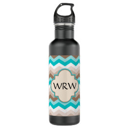 Beach Zickzack Zigzag Monogramm Trinkflasche