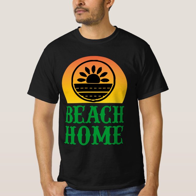 Beach Zuhause Sunset Coastdesign T-Shirt (Vorderseite)