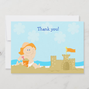 Beachbaby Orange Neutral Flat Card Vielen Dank Mitteilungskarte