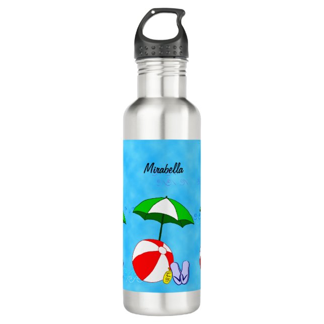 Beachballspielzeug für Waves Edelstahlflasche (Vorderseite)