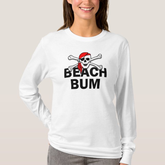 Beachbum Skull und Crossbones Pirate T-Shirt (Vorderseite)