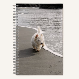 Beachcombating Westie Foto 6x8 Notebook Notizbuch