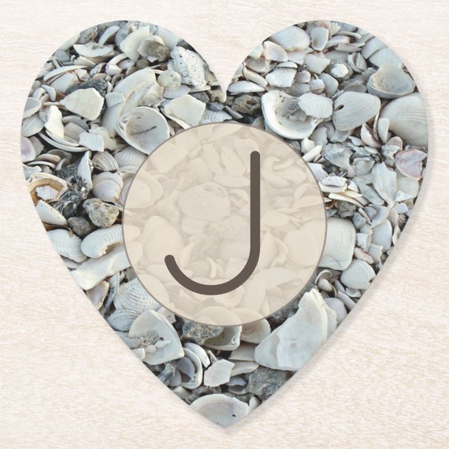 Beachcomber Shell Monogram Look Untersetzer (Vorderseite)