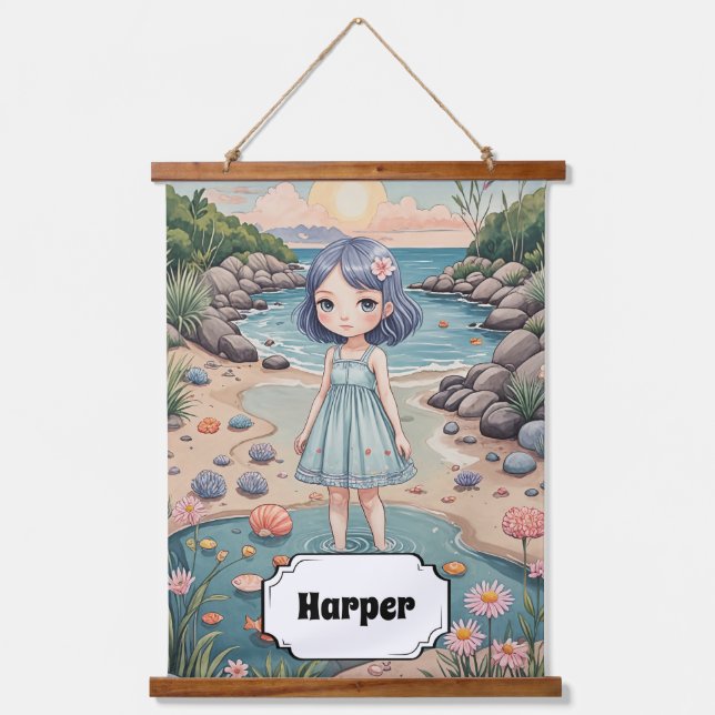 Beachcomber's Bliss Personalisiert Wandteppich Mit Holzrahmen (Vorderseite)