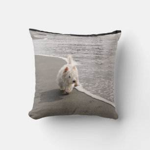 Beachcoming Westie Hund Foto Kissen Kissen