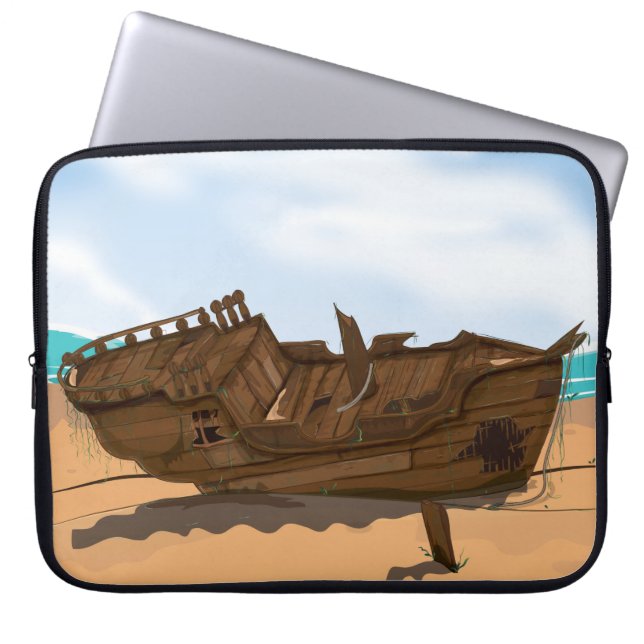 Beached Shipwreck Laptopschutzhülle (Vorderseite)
