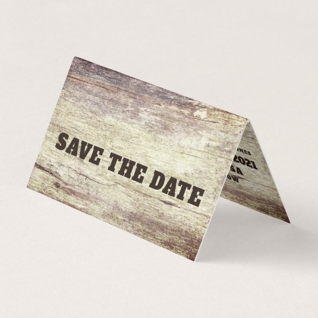 Beached Wood Effect, Foto Save the Date Karte (Vorderseite)