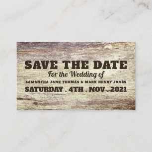 Beached Wood Effect, Save the Date Begleitkarte
