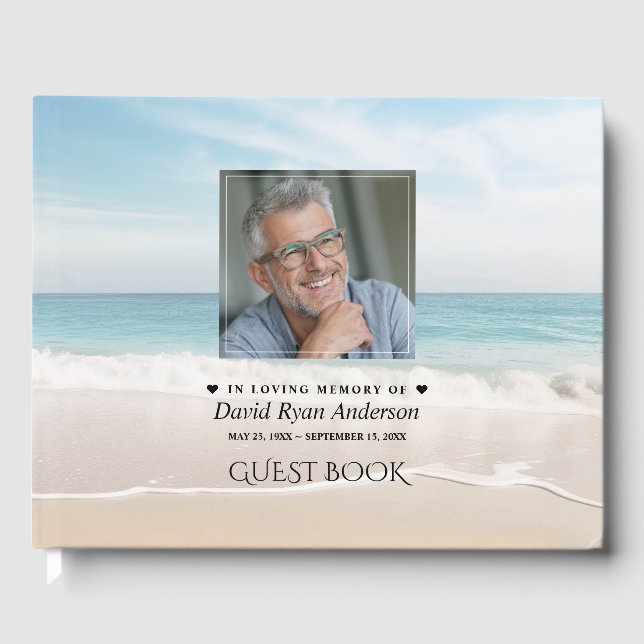 Beachfeier zum Foto der Beerdigung Gästebuch (Vorderseite)