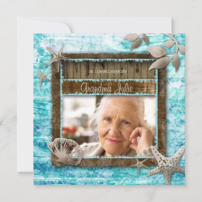 Beachmemorial Ankündigung Beerdigung Vintag (Vorderseite)