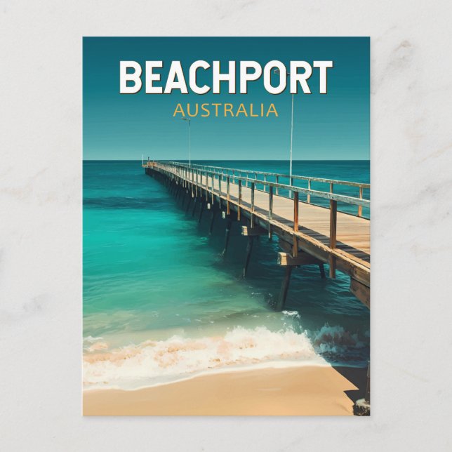 Beachport Australia Reisen Art Vintag Postkarte (Vorderseite)