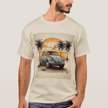 "Beachside Beetle Tee - Coastal Vintage Car Lover'