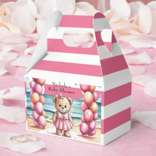 Beachside Teddy Bear Balloon Girl Baby Dusche Geschenkschachtel