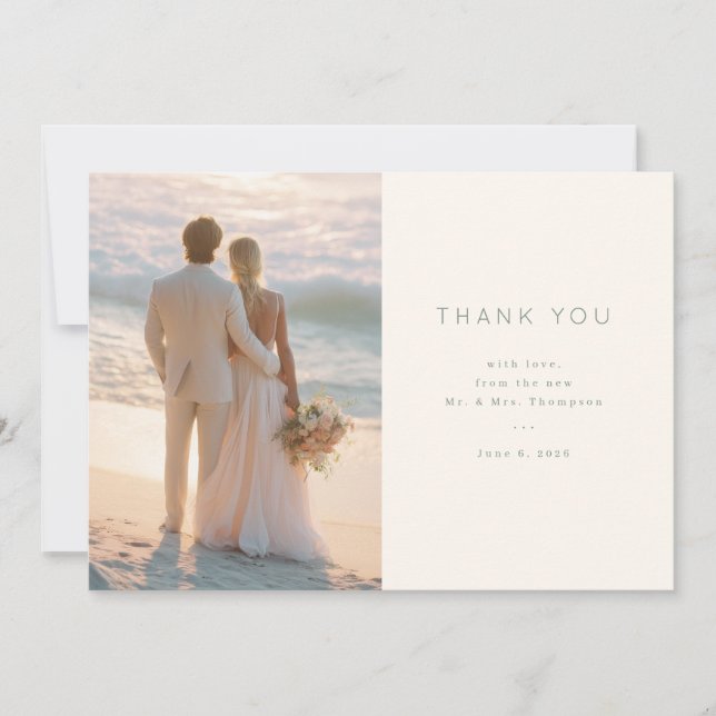 Beachside Wedding Thank You Card Dankeskarte (Vorderseite)