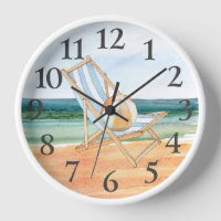 Beachszene Wasserfarbe Uhr