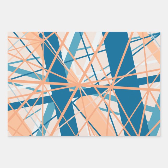 Beachte Abstrakte GeometrIc Party Wrapping Paper Geschenkpapier Set (Vorderseite)
