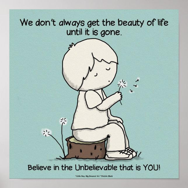 Beachten Sie die Schönheit des Lebens Poster (Vorne)