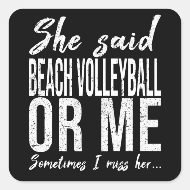 Beachvolleyball-Geschenk Quadratischer Aufkleber (Vorderseite)