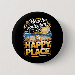 Beachvolleyball ist mein glücklicher Ort Spieler Button